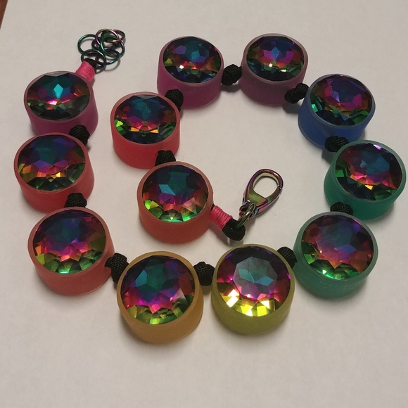 Crystal Necklace Rainbow Color Shifting Crystals Bright Statement Mixed Medium - Picture 1 of 5
